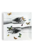 Fornasetti Mani e Farfalle square tray (40cm x 40cm) - White