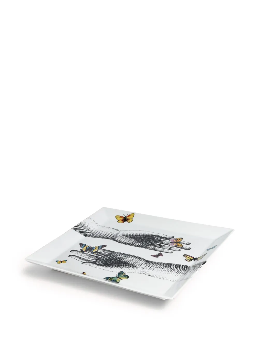 Fornasetti Eckiges Mani e Farfalle Tablett (40cm x 40cm) | Dekorative Ablagen & Teller | Image 2
