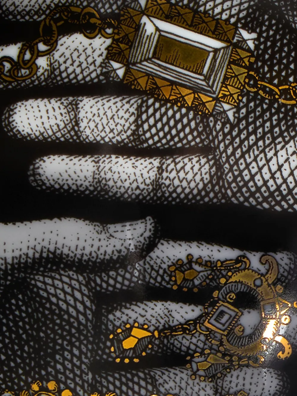 Fornasetti Mano Con Gioielli Box (10.5cm) In Black