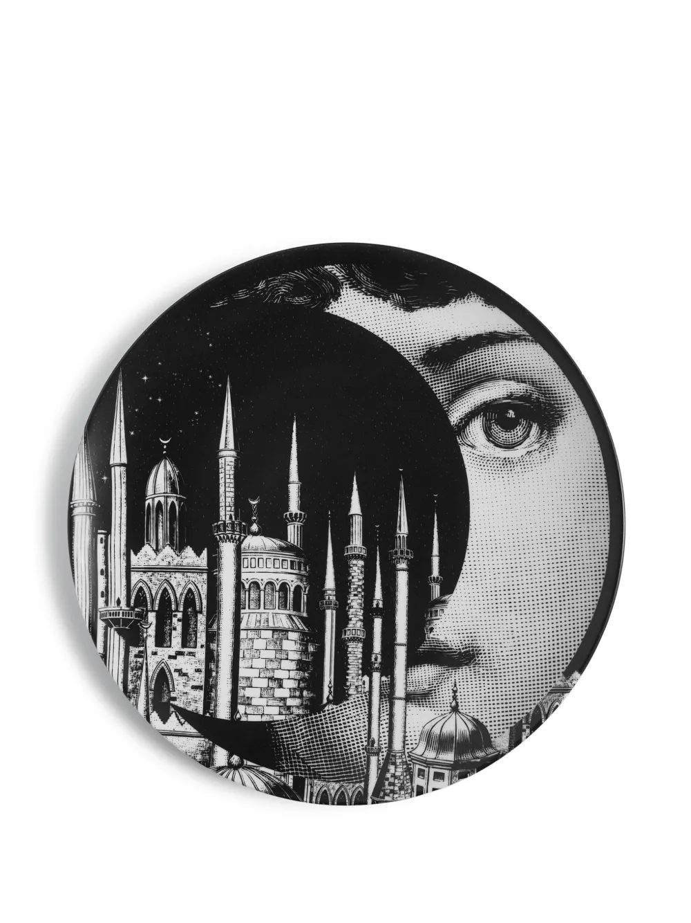 Fornasetti Tema e Variazioni n.406 wall plate (26cm) - Black