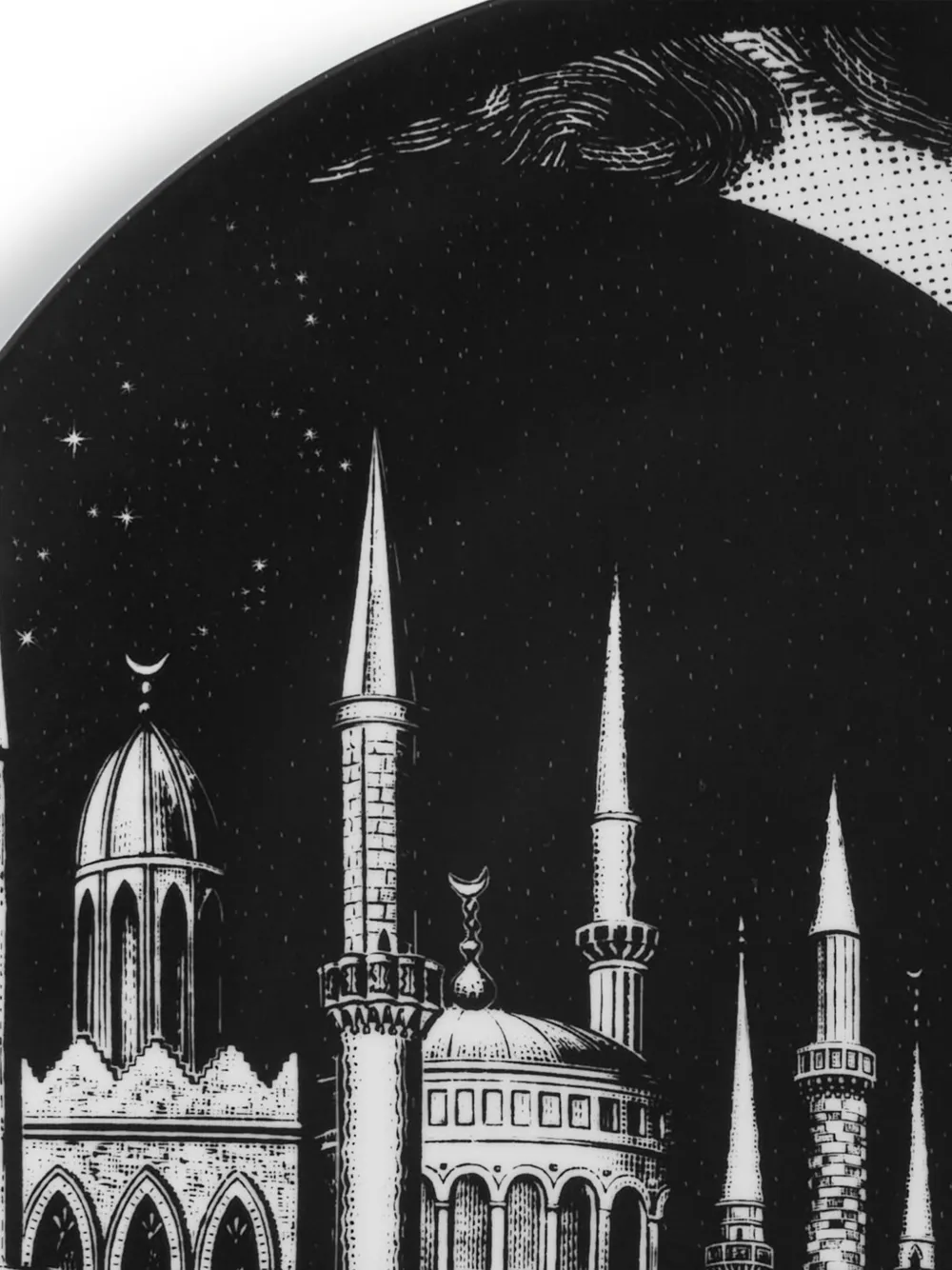 Fornasetti Tema E Variazioni N.406 Wall Plate (26cm) In Black