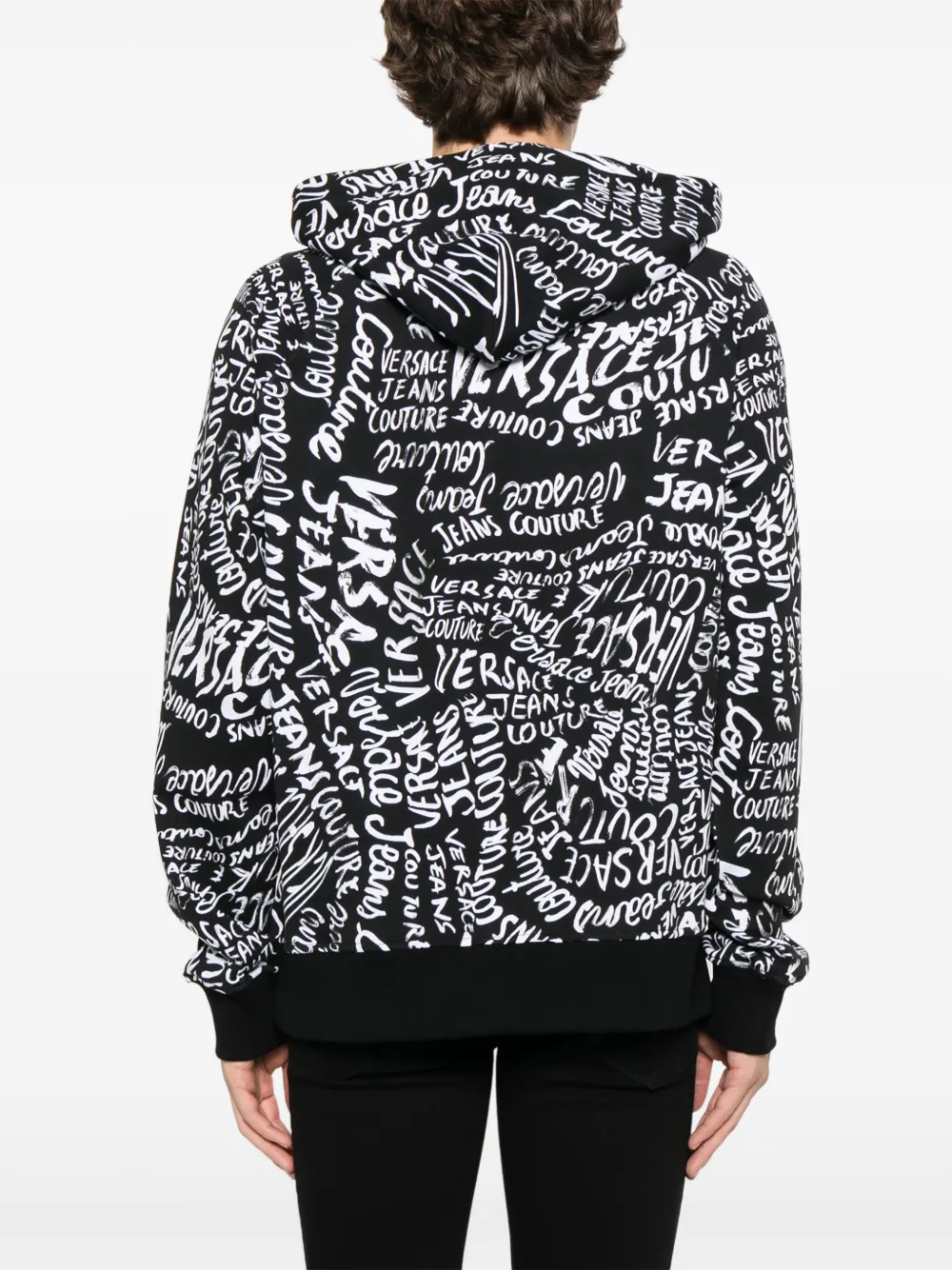 VERSACE JEANS COUTURE LOGOMANIA-PRINTED HOODIE
