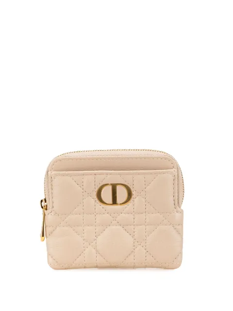 Christian Dior Pre-Owned 2023 kleine Cannage Supple Caro Lavender kalfsleren portemonnee