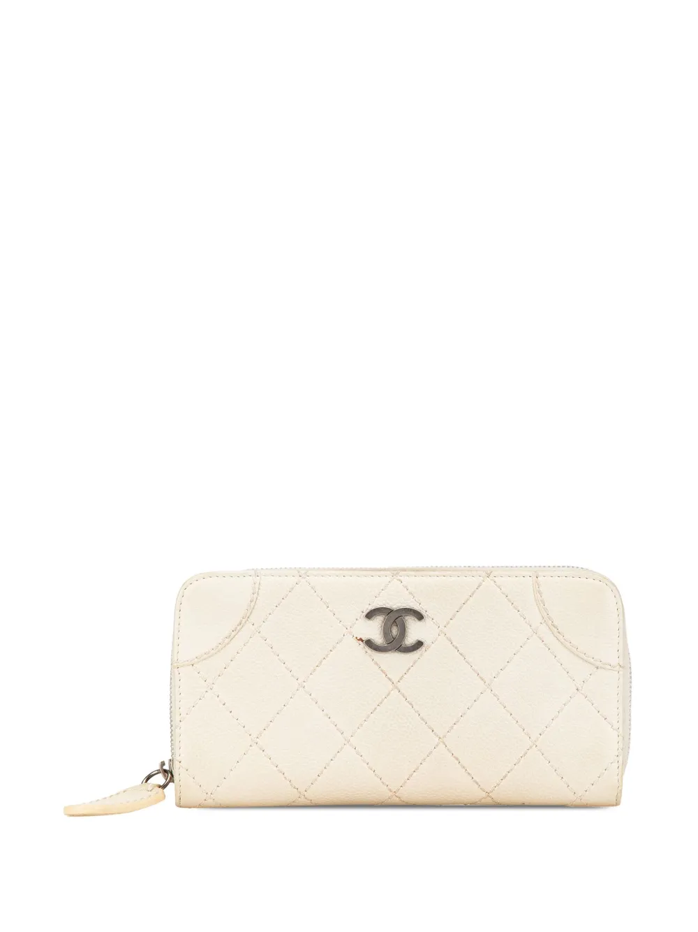 CHANEL Pre-Owned cartera CC Quilted Caviar Zip Around Wallet 2005-2006 | blanco | Image 1
