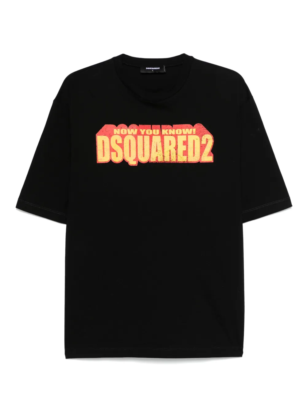 DSQUARED2 slogan-print T-shirt | Black | Image 1