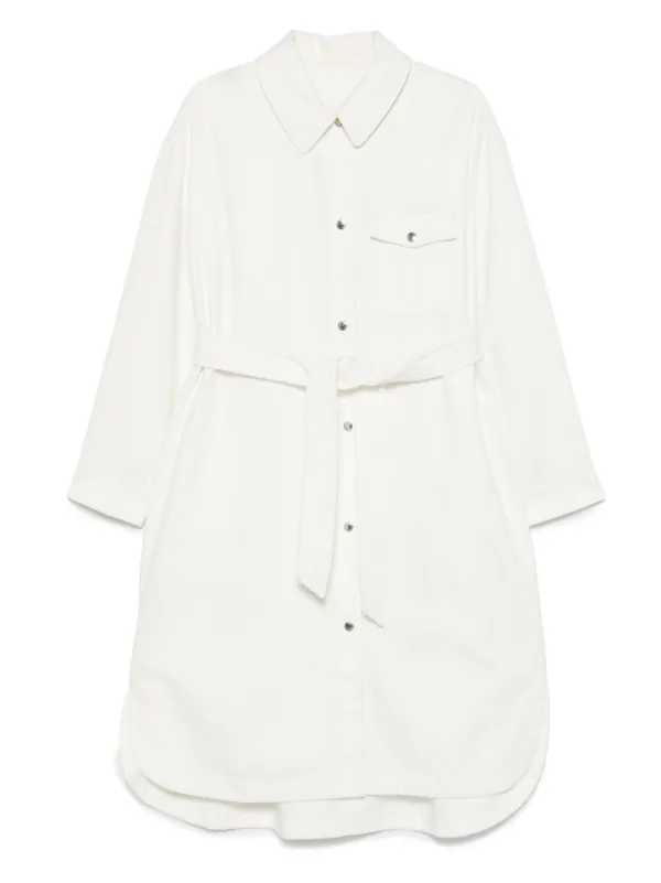 Yves Salomon Denim Midi Dress in White