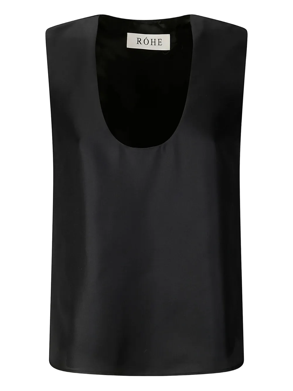 Róhe satin-effect sleeveless top | Black | Image 1