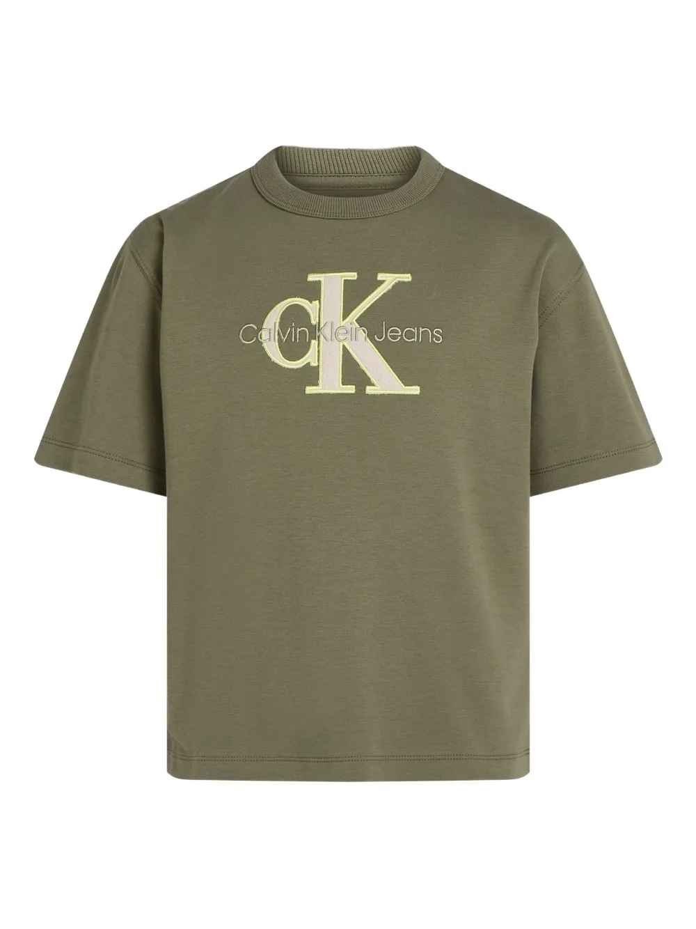 Calvin Klein Kids T-shirt met geborduurd logo Groen