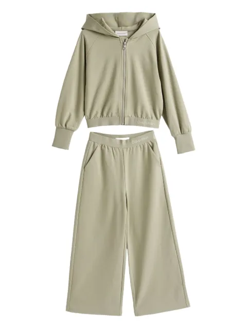 Calvin Klein Kids hooded zip-up wide-leg tracksuit set