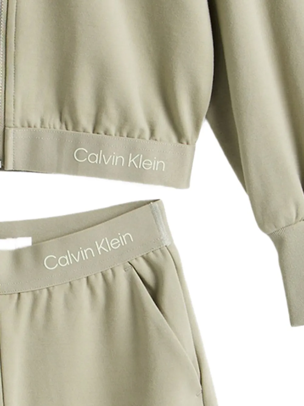 Calvin Klein Kids Trainingspak met capuchon en wijde pijpen Groen