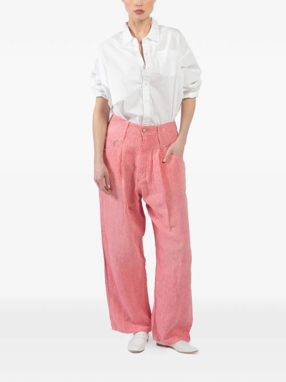 R13 pleated trousers - Roze