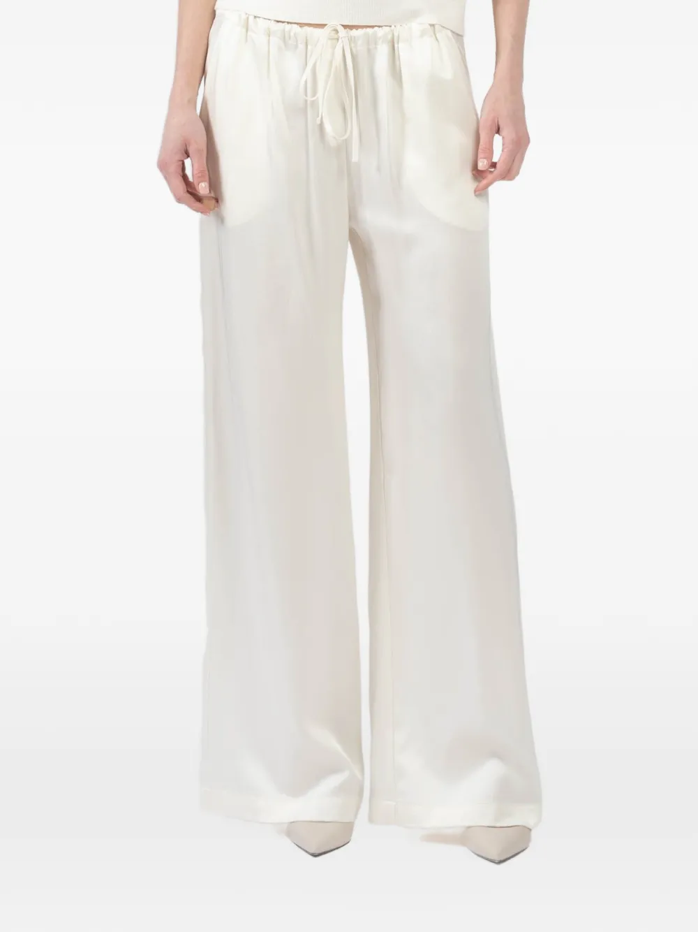 SABLYN Gemma drawstring-waistband wide-leg trousers - Toni neutri