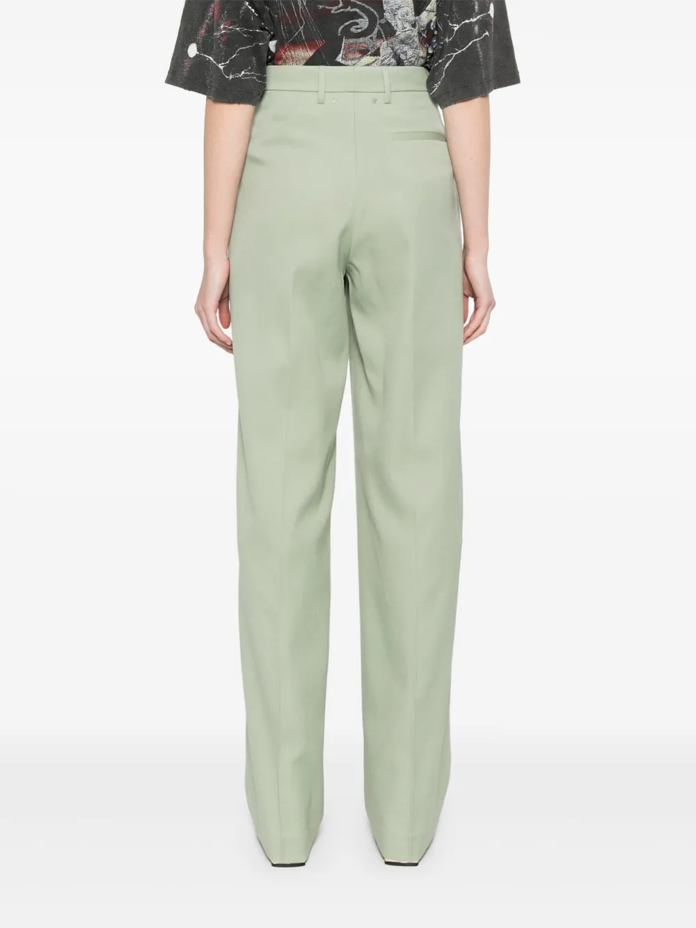 Golden Goose Tailored Trousers With Belt Loops And Pockets In Green