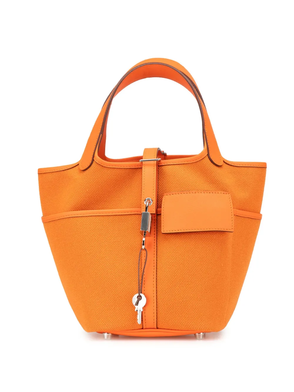 Hermès Pre-Owned 2023 トワル ゴエラン スイフト カーゴ ピコタン ロック 18 ハンドバッグ - オレンジ Hermès Pre-Owned 2023 トワル ゴエラン スイフト カーゴ ピコタン ロック 18 ハンドバッグ - オレンジ
