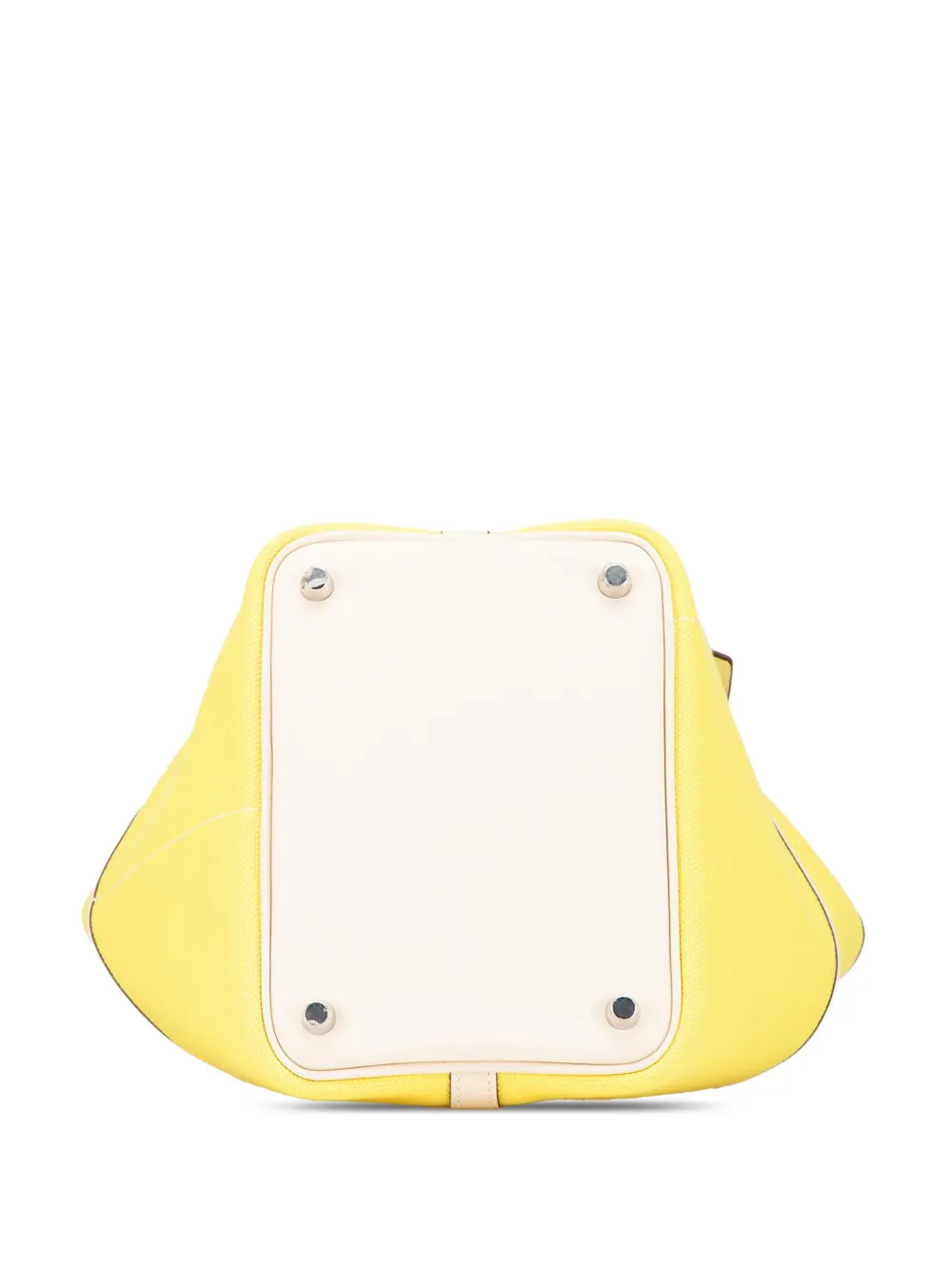 Pre-owned Hermes 2022 Toile Goeland And Swift Cargo Picotin Lock 18 Handbag In White