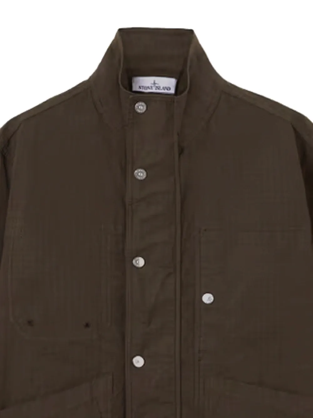Stone Island Jack met knoopsluiting Groen