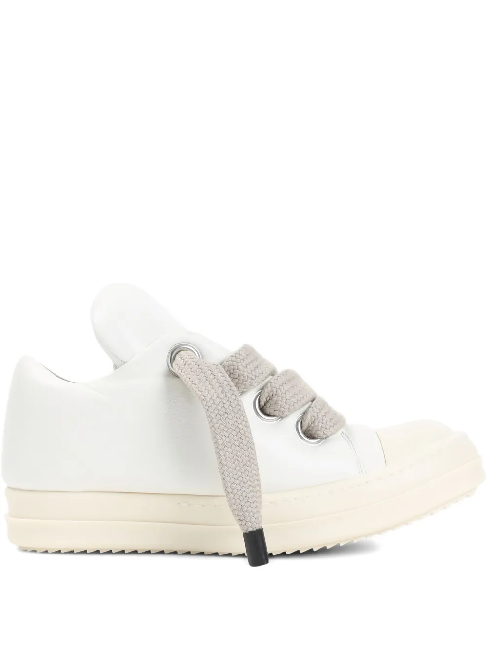 Rick Owens Hollywood Jumbo Laced Puffer Low Sneakers In Nude
