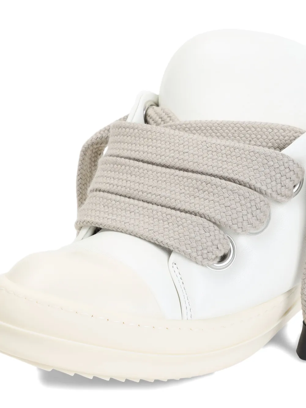 Rick Owens Hollywood Jumbo Laced Puffer Low Sneakers In Nude