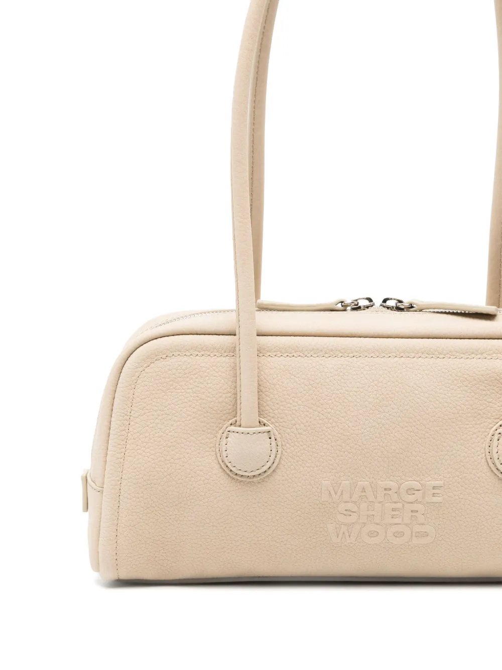 Marge Sherwood Schoudertas met logo-reliëf Beige