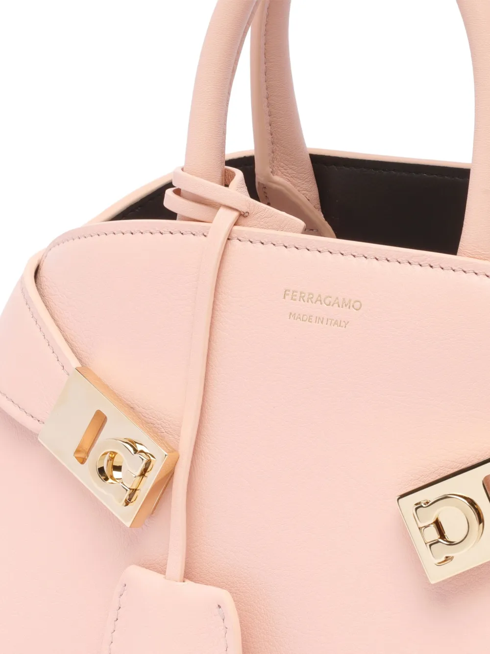 Ferragamo Handbag With Structured Shape And Metal Hardware In Rosa