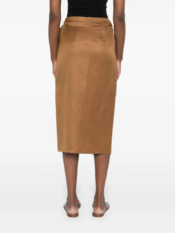Max Mara Tequila Midi Skirt | Brown | FARFETCH