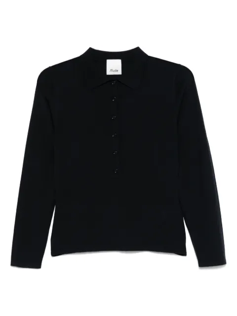 Allude fine-knit polo shirt
