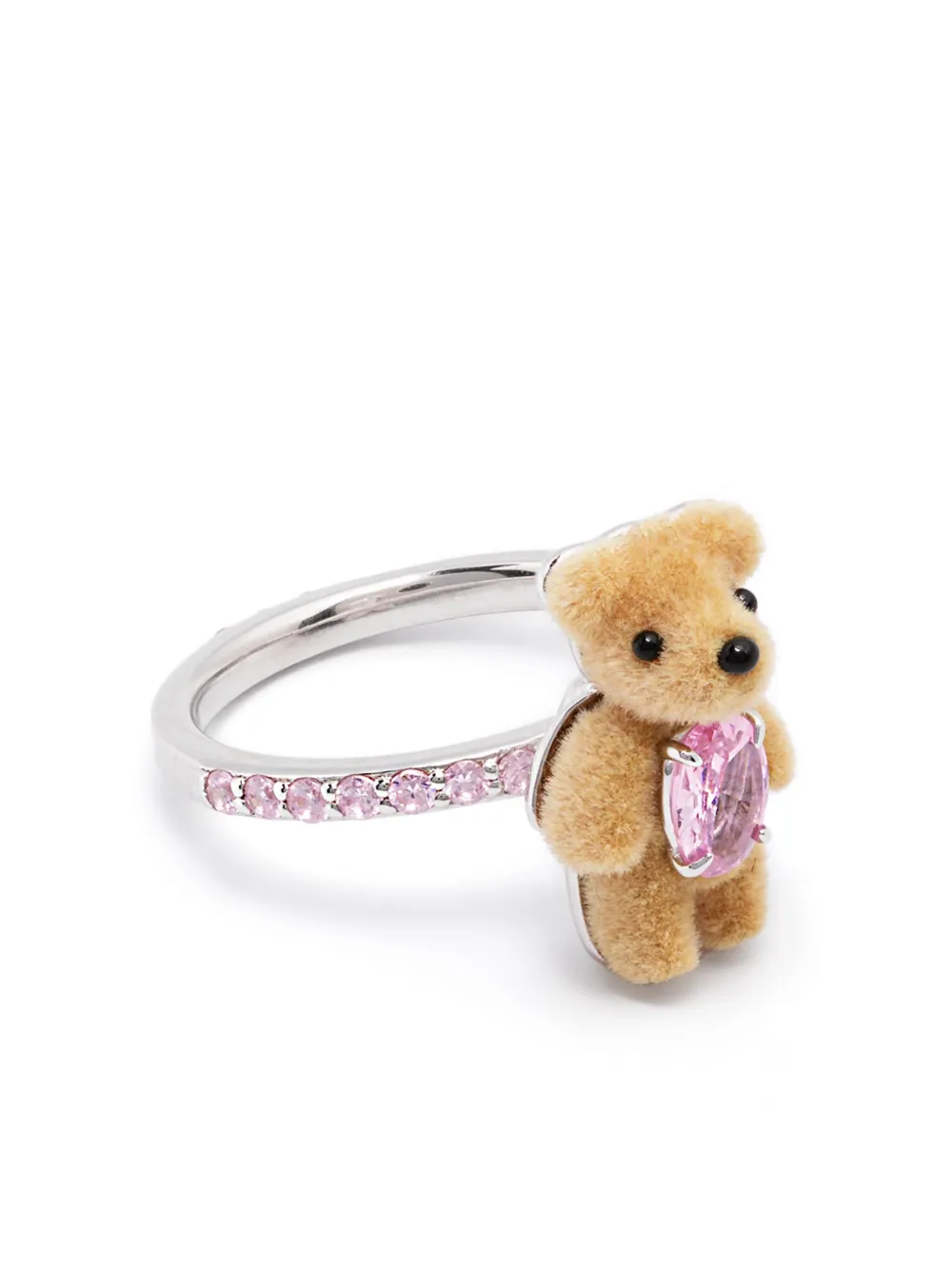 Yvmin Mini Bear-detail Ring In Silver