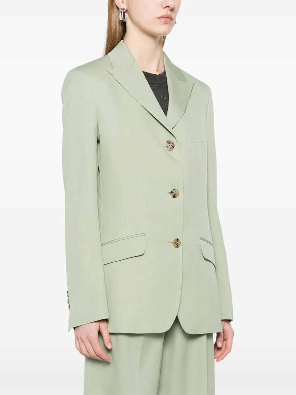 Golden Goose Structured Jacket With Notch Lapels And Shoulder Pads In Green