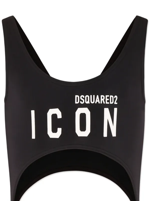 DSQUARED² DSQUARED2 ロゴ ワンピース水着 - ホワイト ウィメンズ DSQUARED2★【新品】ロゴワンピース