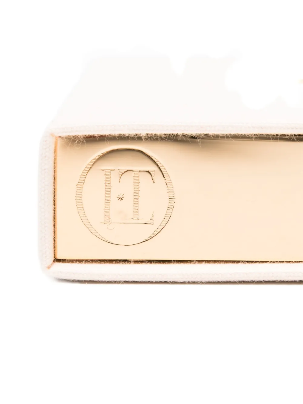 Olympia Le-Tan Kick Off Your Boots embroidered mini book clutch Beige