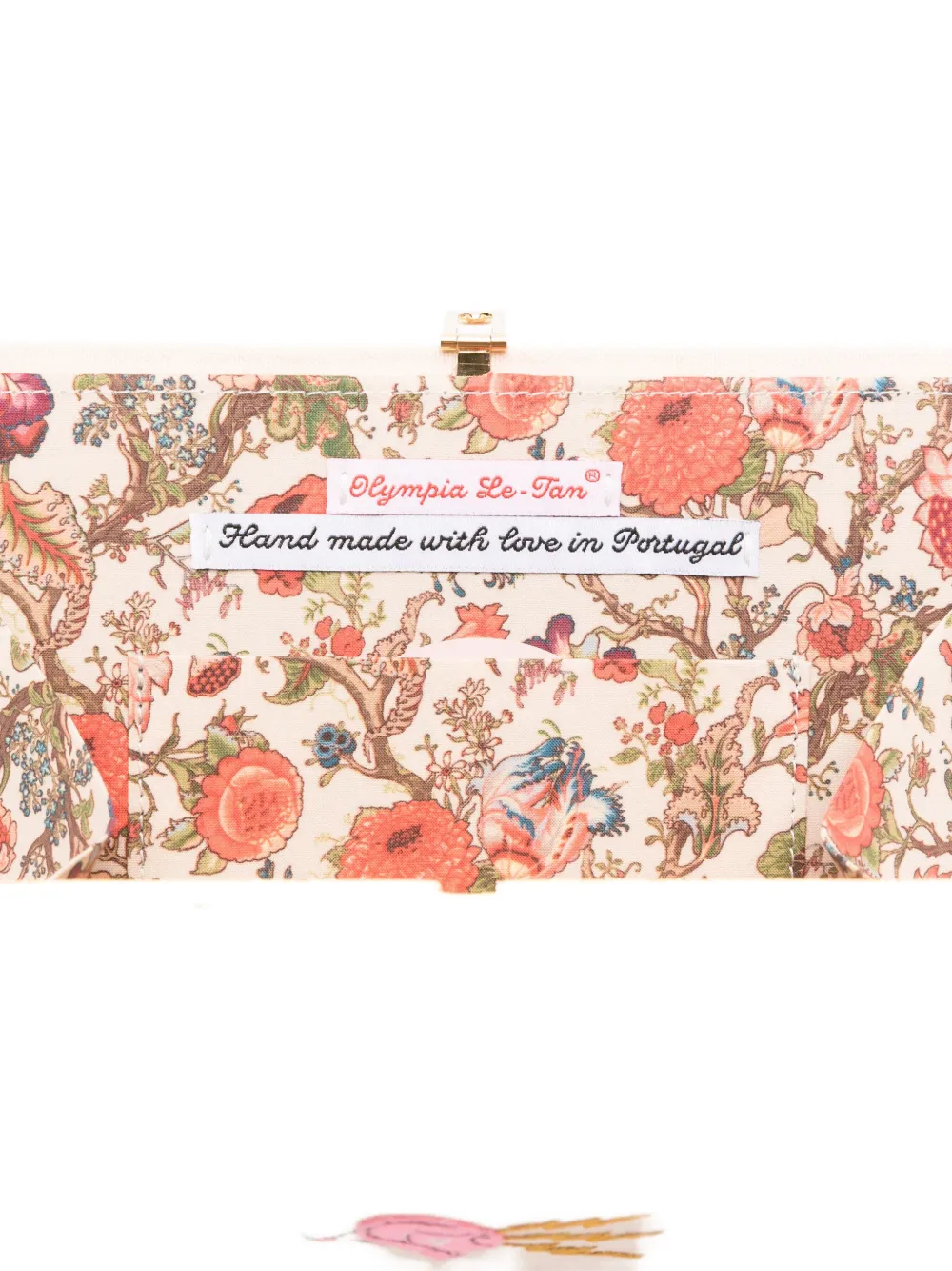 Olympia Le-Tan Kick Off Your Boots embroidered mini book clutch Beige