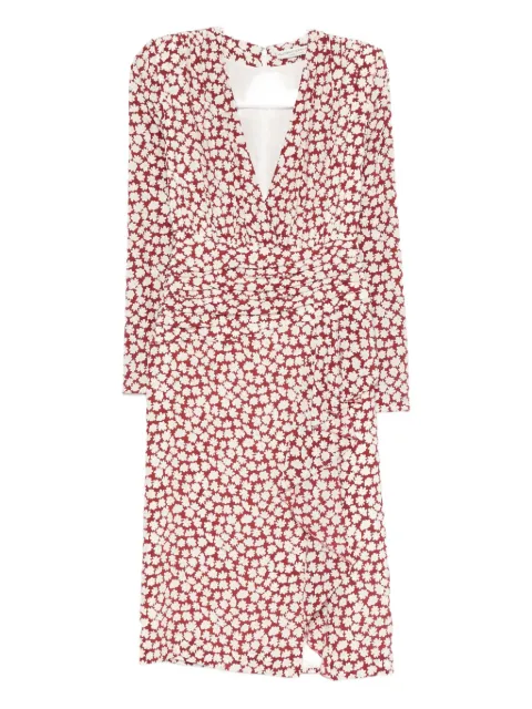 Alessandra Rich floral-print draped midi dress