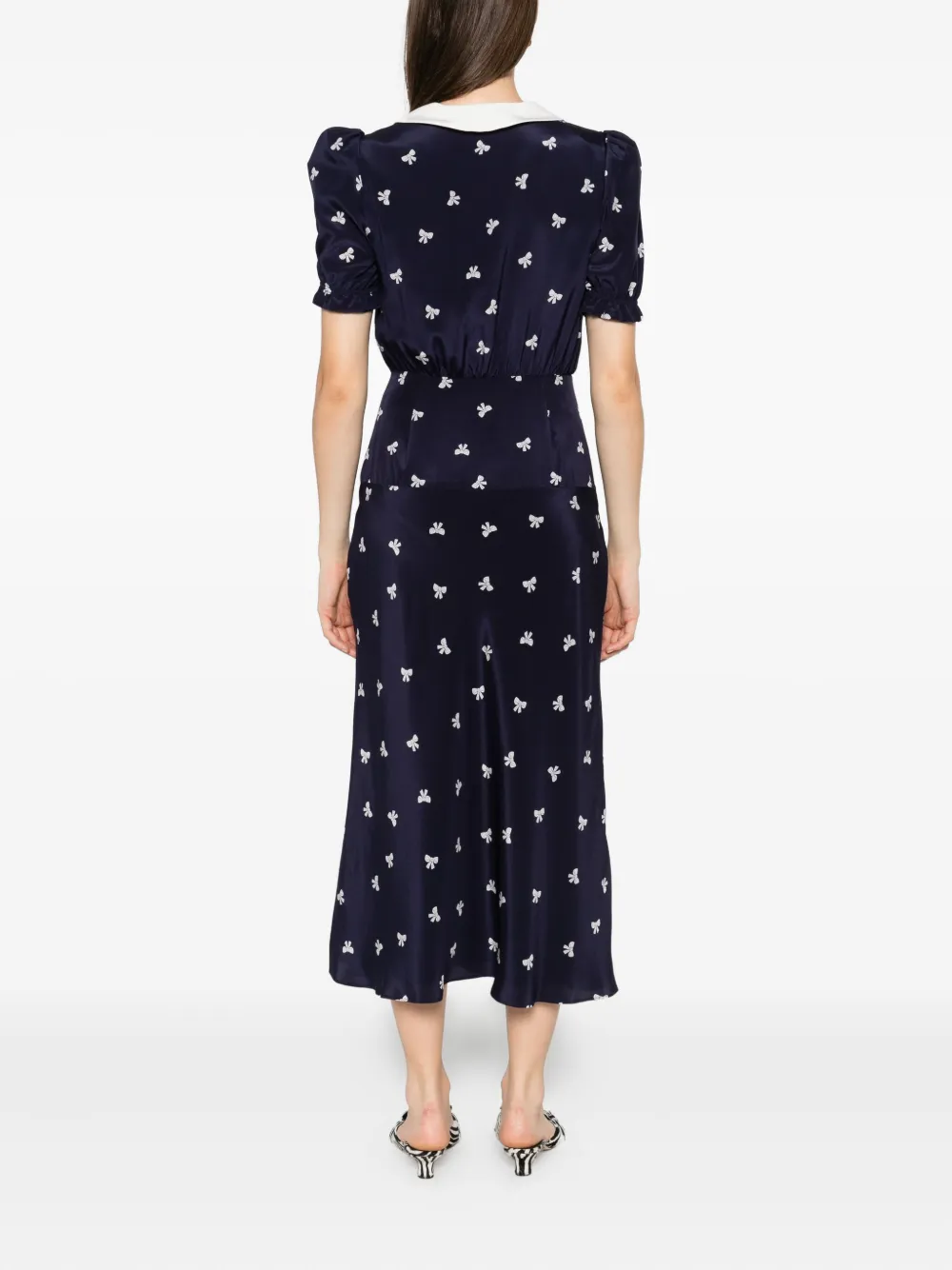 Alessandra Rich Bow-print Midi Dress