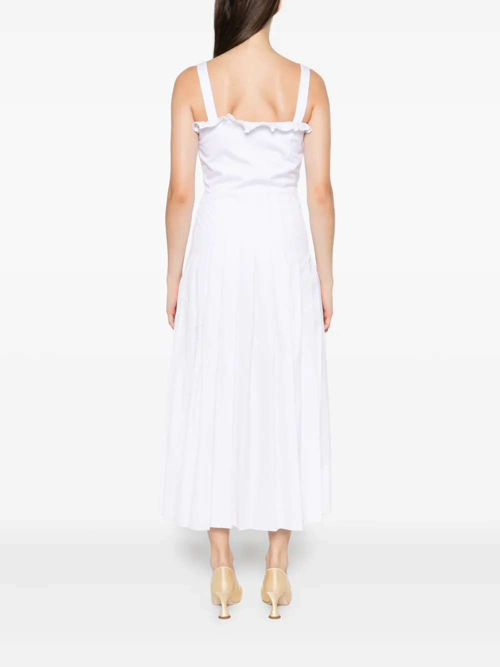 Alessandra Rich Midi-jurk met knopen Wit