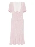 Alessandra Rich floral print midi dress - Pink