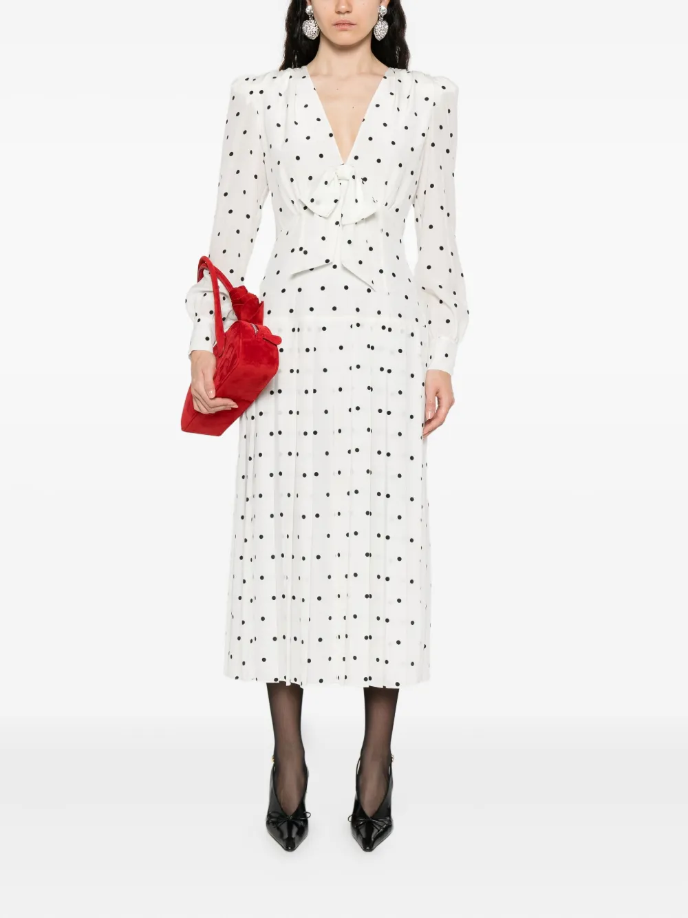Alessandra Rich polka-dot midi dress Wit