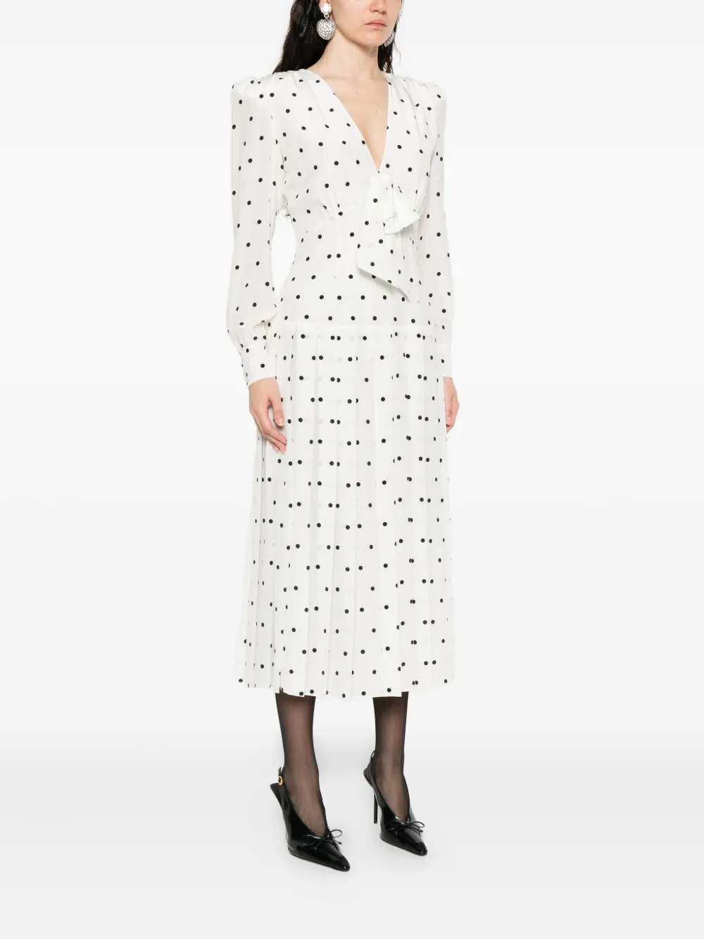 Alessandra Rich polka-dot midi dress Wit