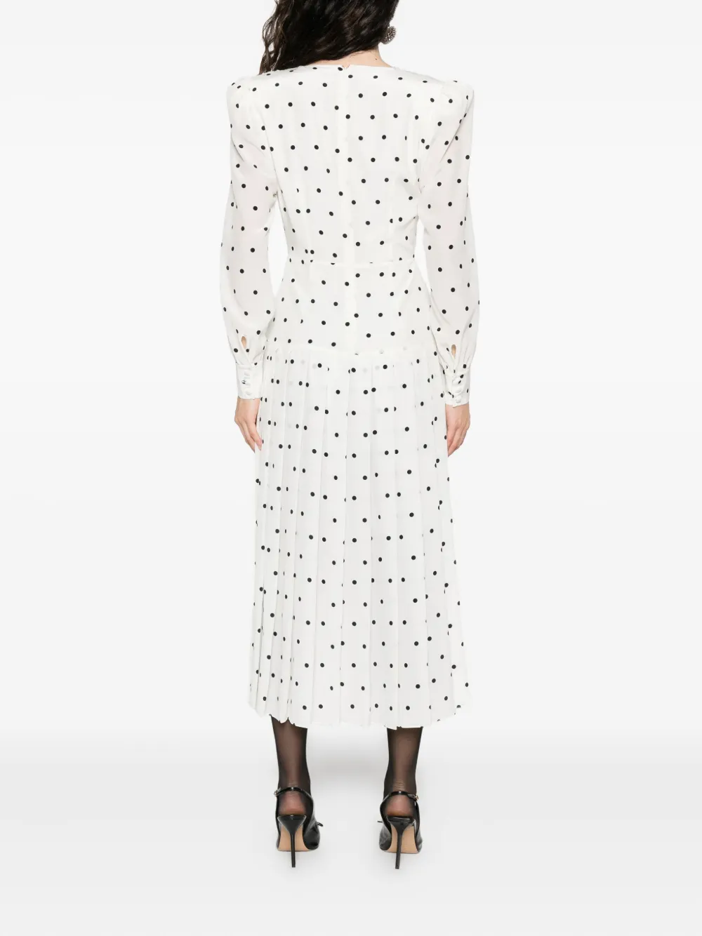Alessandra Rich polka-dot midi dress Wit