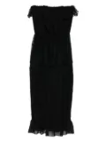 Alessandra Rich bow-lace ruffled dress - Black