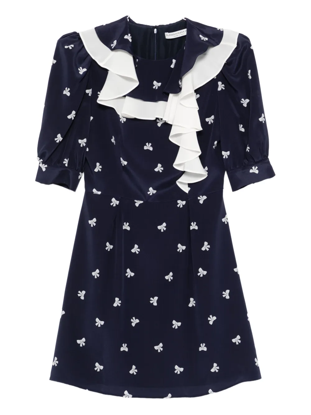 Alessandra Rich bow-print mini dress - ブルー Alessandra Rich bow-print mini dress - ブルー