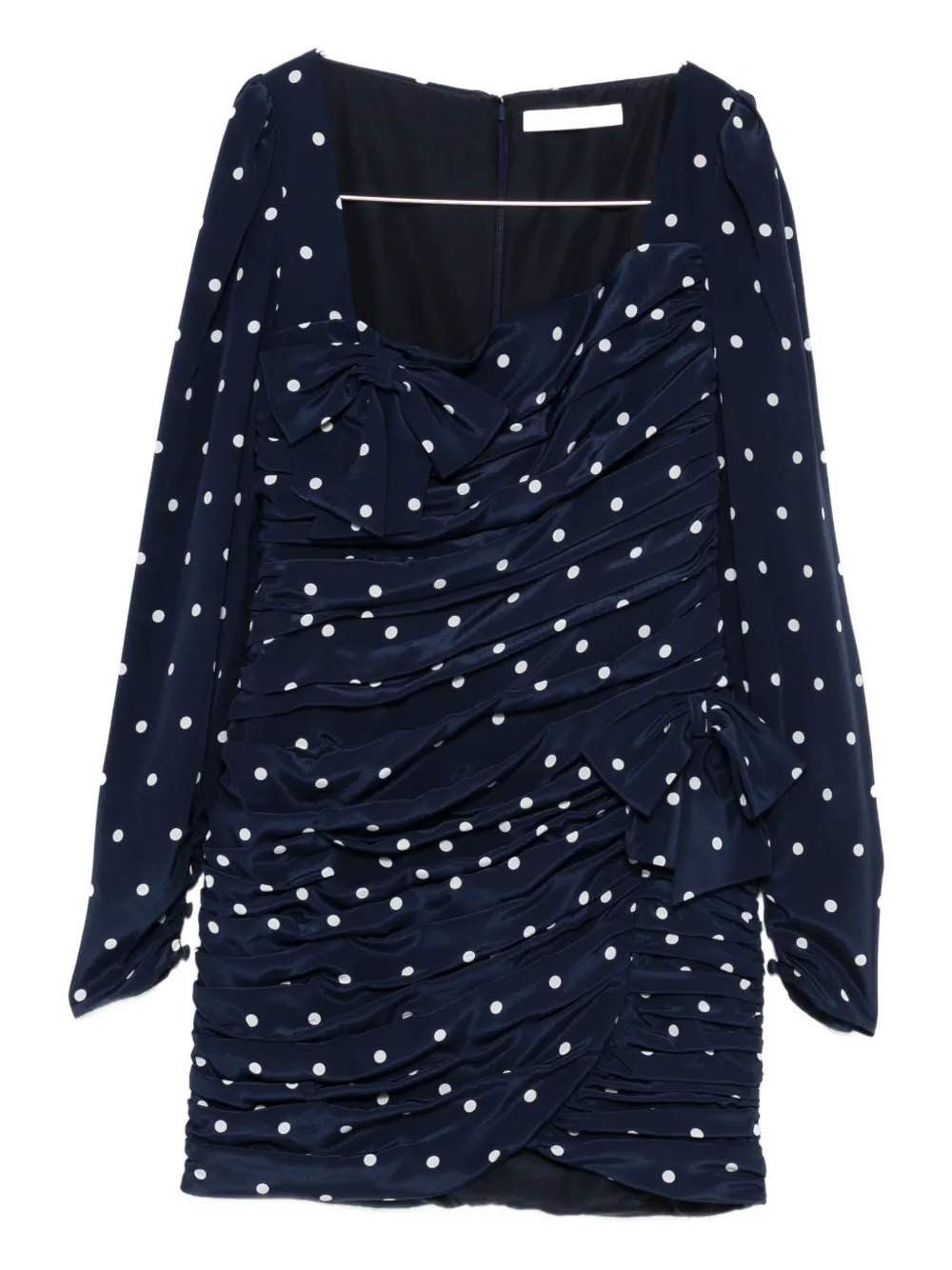 Alessandra Rich Polka-dot Bow Mini Dress In Blue