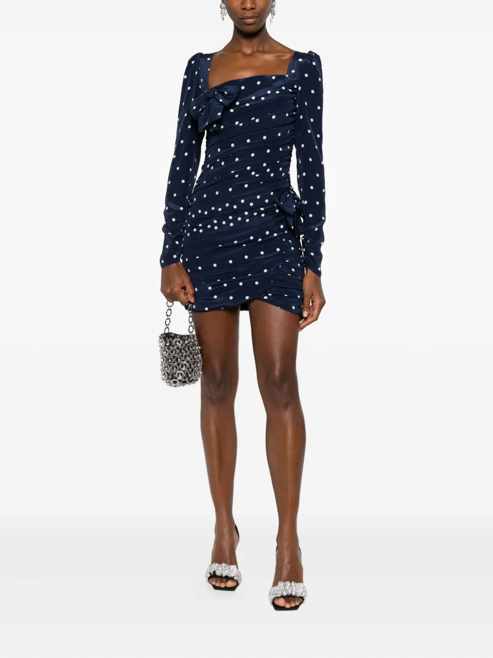 Alessandra Rich polka-dot bow mini dress - Blauw