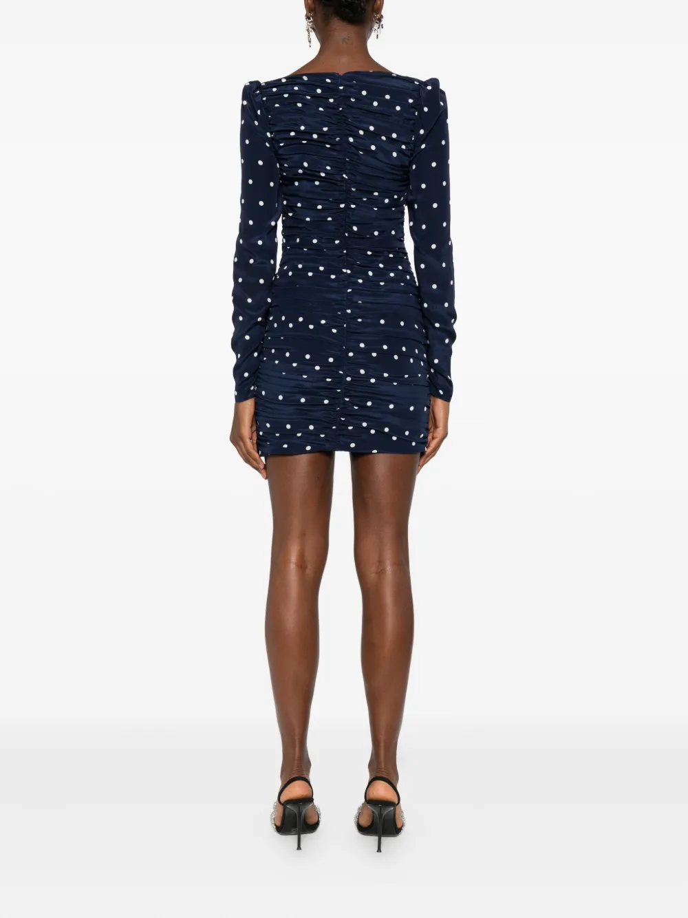 Alessandra Rich Mini-jurk met stippen en strik Blauw