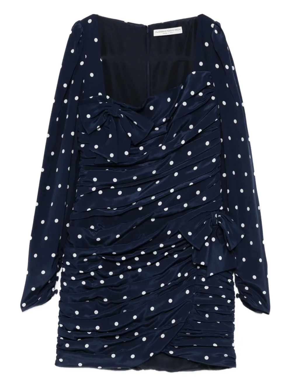 Alessandra Rich Mini-jurk met stippen en strik Blauw