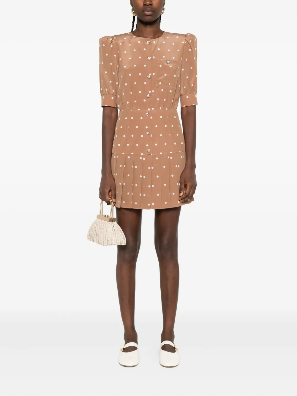 Alessandra Rich ポルカドット プリーツドレス | デイドレス | Image 2