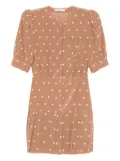 Alessandra Rich polka-dot pleated mini dress - Brown