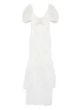 Alessandra Rich puff-sleeve lace maxi dress - White