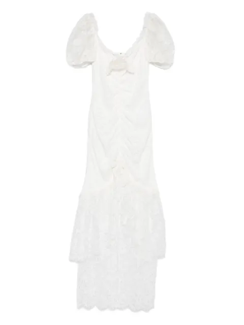 Alessandra Rich puff-sleeve lace maxi dress