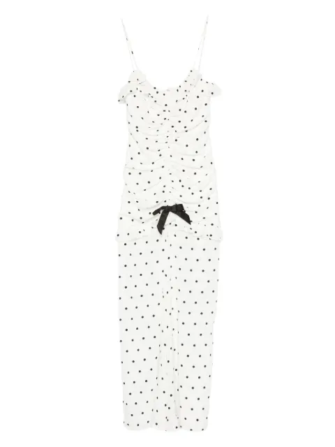 Alessandra Rich polka dot-print ruched dress 
