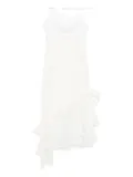 Alessandra Rich draped lace mini dress - White